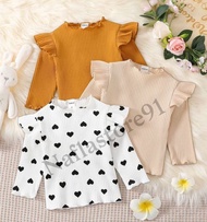ATASAN ANAK PEREMPUAN REMPLE KNIT / Baju Hornet Lengan Panjang1-6Tahun