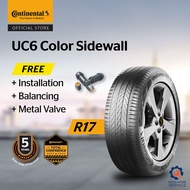 Continental UltraContact UC6 Color Sidewall R17 225/55R17 # (with installation)