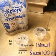 [Isi 50] Thinwall Cup Puding 100 ml Victory / Thinwall Sauce Cup 100 ml / Tempat Saos Bumbu 100 ml V