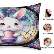 Easter4 Satin Silk Pillowcase for Hair and Skin Pillow Cases Standard Size Soft Silk Pillow Case wit