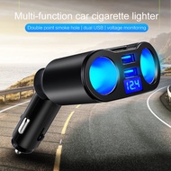 3.1A Dual USB Car Charger Adapter 4 in 1 LED Display 12-24V Cigarette Socket Lighter Splitter Fast C