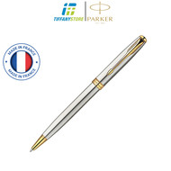 Bút bi Parker Sonnet Stainless Steel Ballpoint Pen with Gold Trim - Ngòi M - Mực đen - S11130362 - M