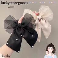 LUCKYSTOREGOODS Bow Hair Ring, Pearls Lace Bow Bow Hair Scrunchie, Hair Accessories Mesh Bow Ponytai
