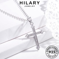 HILARY JEWELRY 925 Exquisite Korean For Sterling Diamond Perak Pendant Moissanite Gold Leher Silver 純銀項鏈 Necklace Women Rantai Perempuan Cross Accessories Original Chain N802