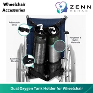 Dual Oxygen Tank Holder for Mobility Wheelchair / Oxygen Mesh Storage Bag /Portable Cylinder Oxygen 