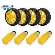 4PCS DC Electric Motor + Plastic TT Motor Tire Wheel Dual Shaft Gear Motor TT   for  Smart Car