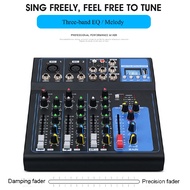 48V 4 Channel USB bluetooth Live Stage Studio Audio Mixer Mixing DJ Console Stereo black