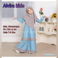 Sm99 ALVIRA KIDS SYARI U 7-9 Years MOSCREPE LD 84 PB 105 5 Colors - Ice, 7-9 Years