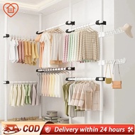 Floor to Ceiling Clothes Hanger No punching telescopic pole hanger rack balcony drying rack cloth bedroom