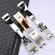 9-9mm Gliding Lock Fine-Adjustment Buckle for Rolex Gold Silver Black Solid Stainless Steel Folding 