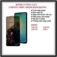 KINGKONG Anti-Peeping Tempered Glass for OPPO A38 4G / A18 4G / A56 5G / A56S - 9H hardness, privacy