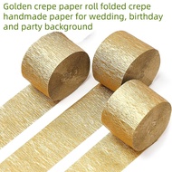 3Roll Golden Crepe Paper Roll Folded Crepe Handmade Paper For Wedding Birthday And Party Background