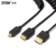 ZITAY希鐵電腦單反攝影相機Z8細軟HDMI彈簧線2.0 4K 30P極細螺旋記錄儀高清視頻傳輸線