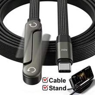 65W/240W Fast Charging Cable With Foldable Stand, USB/Type C To Type C 2-In-1 Design, Compatible Wit