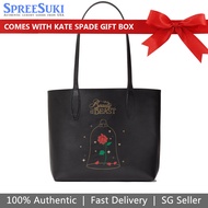 Kate Spade Handbag In Gift Box Disney X Kate Spade New York Beauty And The Beast Tote Black # KE572