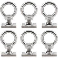 6pcs T Track Mount Tie Down Anchor Kit M10 for Roof Rack 304 Stainless Steel with Nuts & Lifting Eye