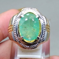 Batu Akik Cincin Alami Zamrud Hijau Natural Emerald Beryl Asli 4.20 ct