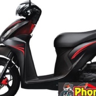 Honda Vision Removable Sticker Black Lava Car Sticker - Red Thread