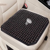 Big Hippo 2PCS Wood Beaded Seat Cushion Wood Beaded Car Seat Cover Massage Comfort Car Seat Cushion Cooling Wooden Bead Covers for Car Truck Home Office Chair