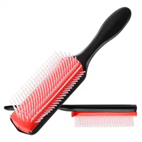 9-Rows Detangling Hair Brush Denman Detangler Hairbrush Scalp Massager Straight Curly Wet Hair Comb 