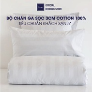 Bedding set 3 Piece Changmi Bedding white striped 3cm high quality cotton standard 4 and 5 star hote
