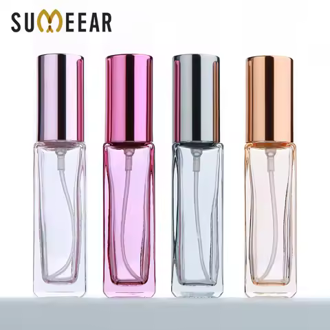 8/20/30/50Pcs/Lot 9ml Colorful Square Perfume Bottles Thick Glass Fragrance Spray Bottle Refillable 