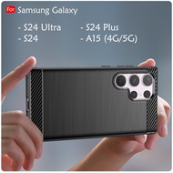 Samsung Galaxy S24 Ultra S24 Plus S24 S24+ A15 4G A15 5G Case Brushed TPU Soft Casing Phone Cover