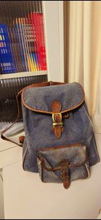皮具袋品牌Cervo vintage backpack Made in Italy 意大利製造皮革牛仔布背包