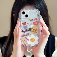 Photo frame airbag case for iphone 14promax 11 13 12 7Plus 6 6s XR X XS Max cute Bear Flower cover
