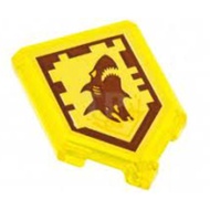 Lego 22385pb146 Tile Modified 2 x 3 Pentagonal with Nexo Power Shield