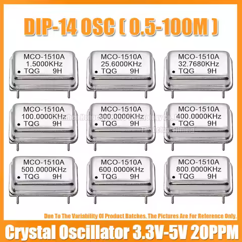 2PCS DIP-14 1.5K 25.6K 32.768K 100KHZ 200K 300K 400K 500K 600K 800.000KHZ Rectangular Full Size Acti