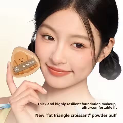 Everbab Makeup Puff Fat Triangle Cotton Candy Soft Air Cushion Puff Liquid Foundation Powder Makeup 
