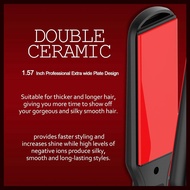Hair Straightener 1.57'' Wide Plate, Ceramic Flat Iron for Hair with 5 Temp Setting, Hair Straighten