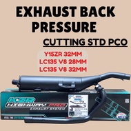 KZR PCO Back Pressure Exhaust 28mm 32mm Y15  LC135 V1 – V8 ekzos bp lcv8 lc4s y15 cutting standard