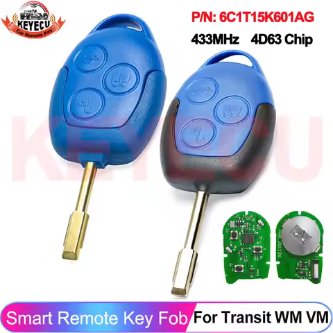 KEYECU KYDZ 6C1T15K601AG 6CIT15K601 For Ford Transit WM VM 2006 - 2012 2013 2014 3 Buttons Remote Ca