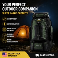 Waterproof 70L Large Travel Backpack With Rain Cover Comfort Padded Straps Multifunctional Outdoor C
