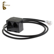 kokiya Telephone RJ9 Male to 2 Female 4P4 Adapter Splitter Extension Cable (25cm/08ft)