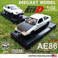 1:32 Initial D Toyota AE86 Corolla Levin Sprinter Trueno Model Diecast Toy Car