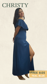 PLINKY CHRISTY Ladies Gown Wedding Bridal Ninang Bridesmaids Debut Women’s Maxi Long Dress Formal Ev