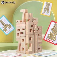 QUENNA Wooden Number Blocks 3D Puzzle Balance Game Educational Toy Montessori Math Toy Number Cognit