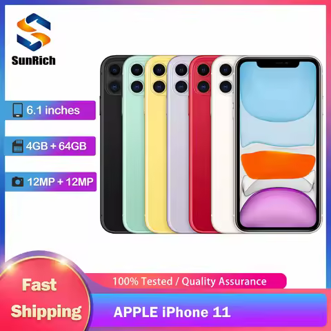 Apple iPhone 11 4GB RAM 64/128/256GB ROM Original Unlocked 6.1" Liquid Retina IPS LCD NFC 4G iPhone 