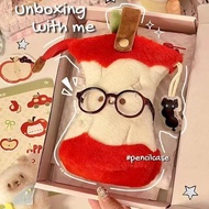 Creative Apple Core Pen Bag Ins Style Cute Plush Red Apple Makeup Storage Bag