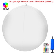 ✺﹊ Solar Floating Ball Pool Light Remote 14 Inch Inflatable Hangable IP68 Waterproof Rechargeable Co