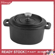 Henye Cast Iron Dutch Oven Non Stick Camping Cooking Pots W/Lid Baking HOT