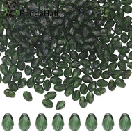 1set 325pcs Transparent Glass Beads Strands Faceted Teardrop Dark Green 8x6mm Hole: 1.2mm