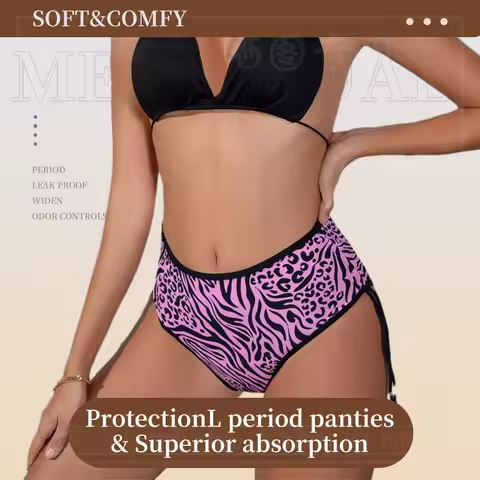 Black Teen menstruation swim trunks women's postpartum incontinence swim trunks 4layer leak-proof ab