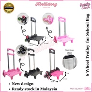 [ABELLISTORY] High Quality 6 Wheel Trolley For School Bag Staircase Bag Trolley Backpack