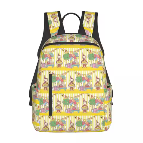 George The Curious Monkey Backpack Daypack Large Capacity Children BookBag School Bag Shoulder Bags 