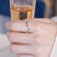 石榴石925純銀勝利V形戒指 可調式戒指