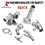 6Pcs Aluminium  Cooling Coolant Hose Connector Supercharger Pipe for MK4 Golf  GLI TT 1J0121087E